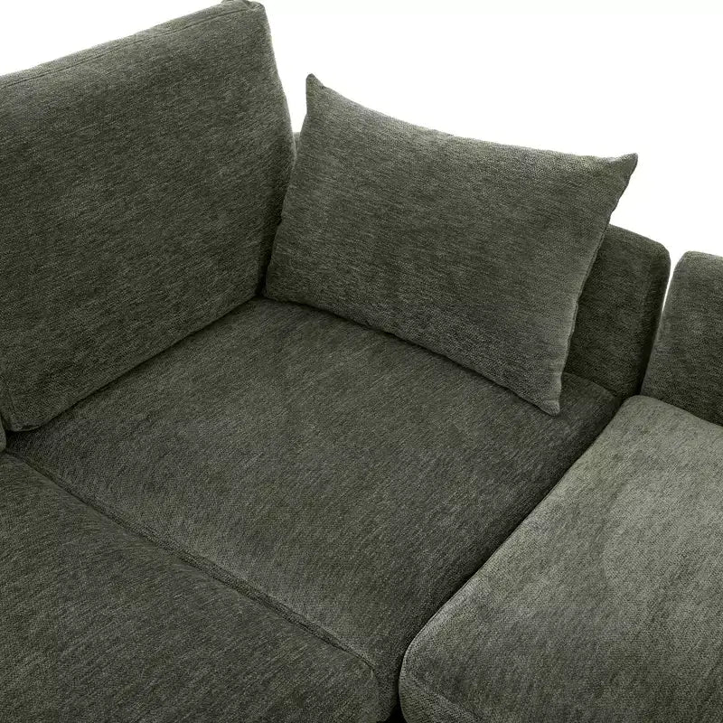 Divano componibile modulare multifunzionale Merax con pouf mobile