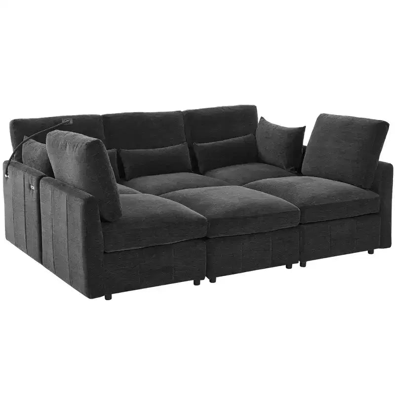 Divano componibile modulare multifunzionale Merax con pouf mobile