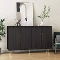 Meuble de rangement Okak Buffet, Buffet cannelé avec portes et étagères réglables, Console de bar à café pour salon/salle à manger