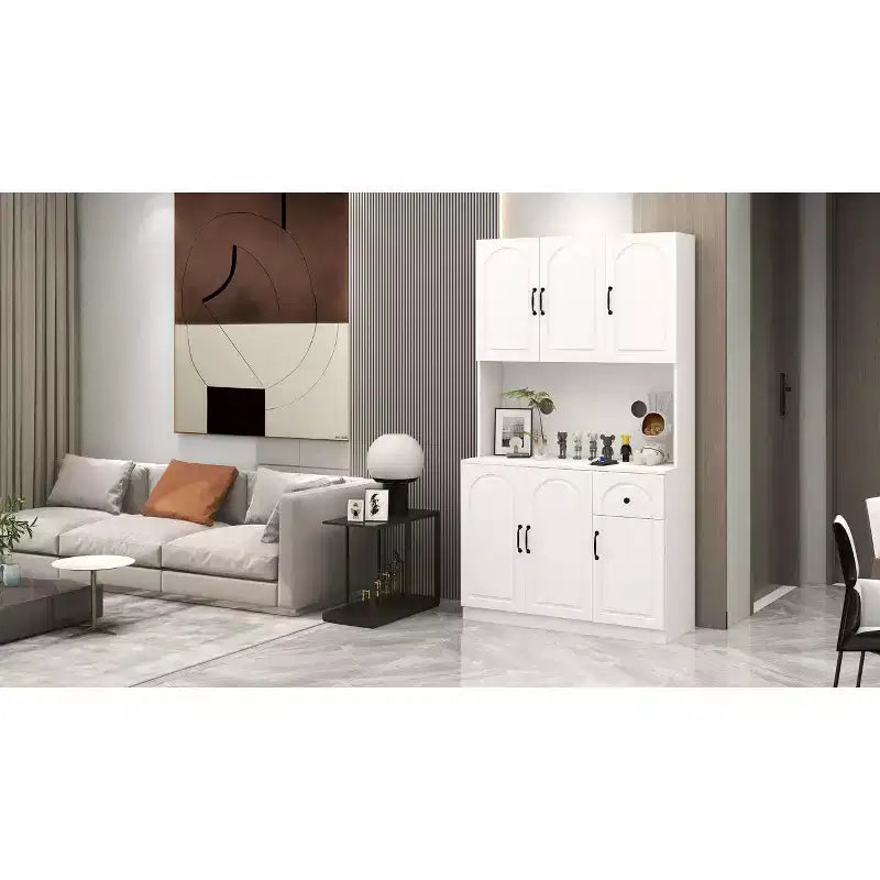 Okak 71 Meuble de Buffet Autoportant avec Rangement, Armoire de Garde-Manger Moderne, Desserte avec Support pour Micro-ondes pour Cuisine Salon