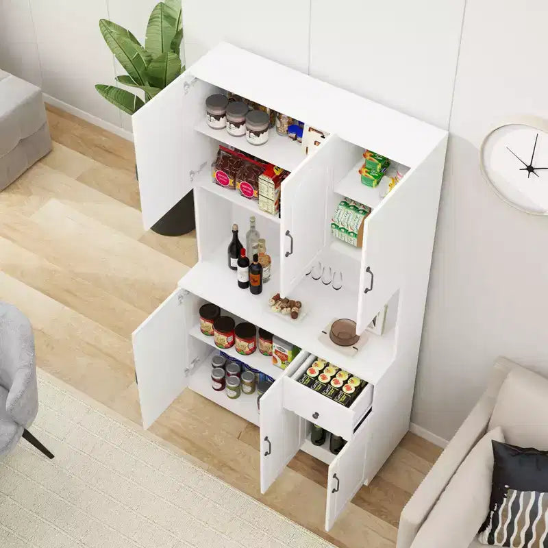 Okak 71 Meuble de Buffet Autoportant avec Rangement, Armoire de Garde-Manger Moderne, Desserte avec Support pour Micro-ondes pour Cuisine Salon