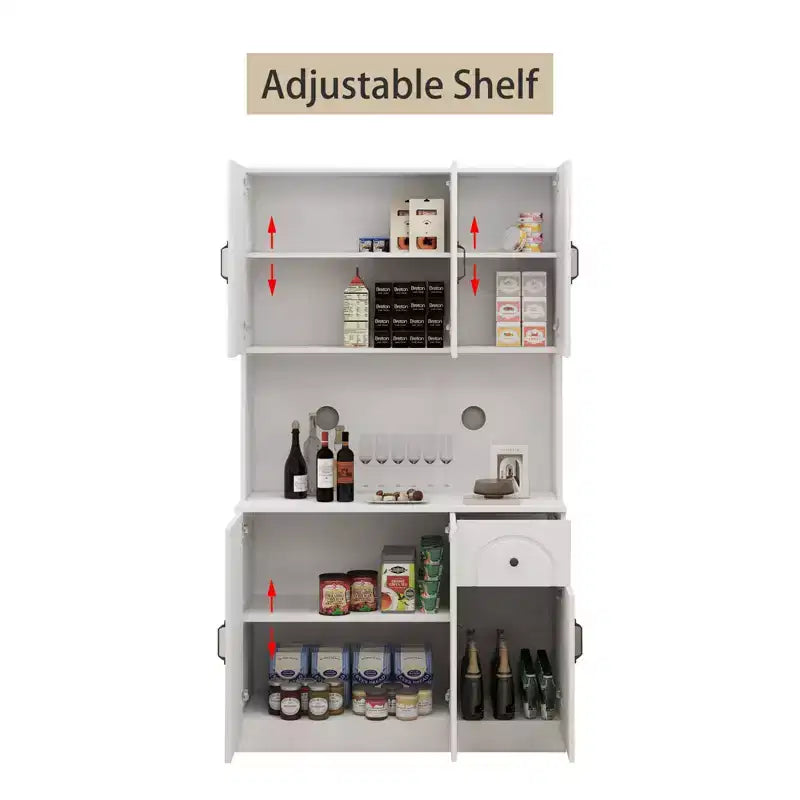 Okak 71 Meuble de Buffet Autoportant avec Rangement, Armoire de Garde-Manger Moderne, Desserte avec Support pour Micro-ondes pour Cuisine Salon