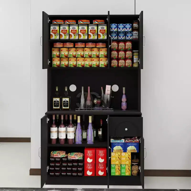 Okak 71 Meuble de Buffet Autoportant avec Rangement, Armoire de Garde-Manger Moderne, Desserte avec Support pour Micro-ondes pour Cuisine Salon
