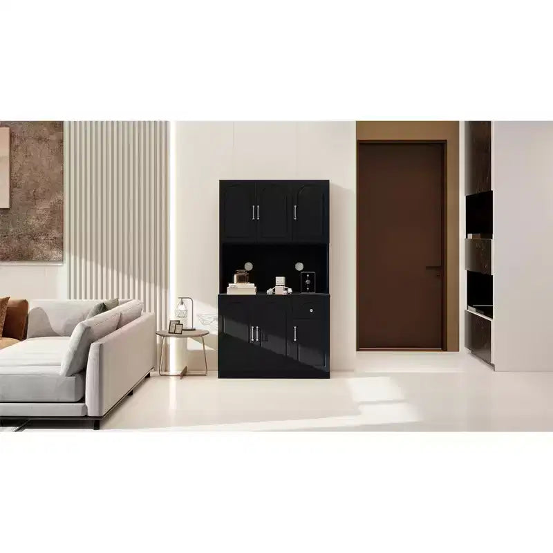 Okak 71 Meuble de Buffet Autoportant avec Rangement, Armoire de Garde-Manger Moderne, Desserte avec Support pour Micro-ondes pour Cuisine Salon