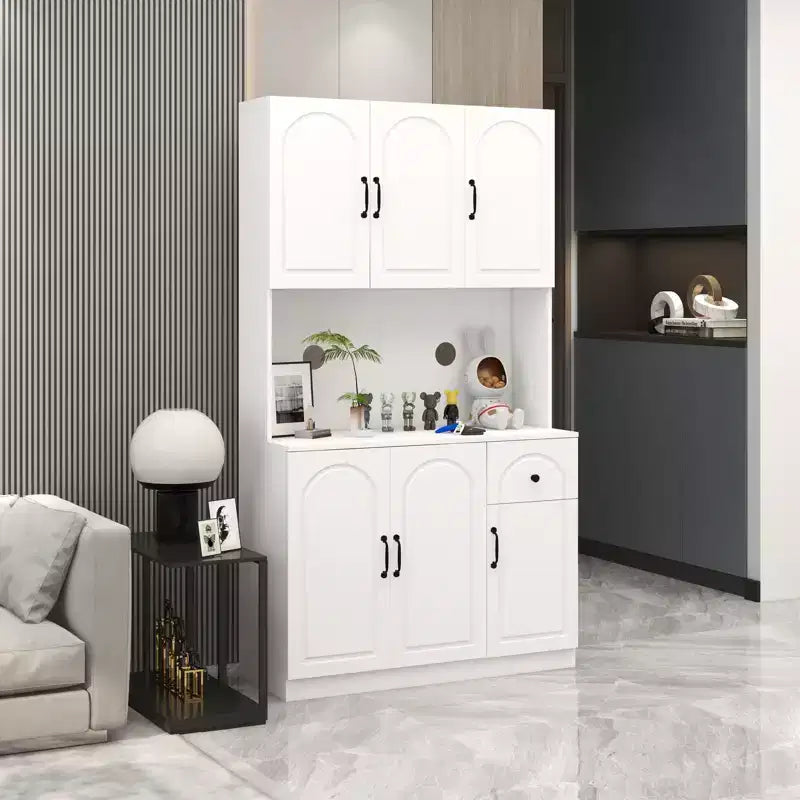 Okak 71 Freestanding Buffet Cabinet with Storage, Modern Pantry Cabinet Sideboard Cabinet with Microwave Stand for Kitchen Living Room
