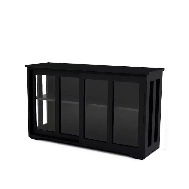 Okak Buffet Credenza con Ante in Vetro, Mobile Contenitore da Cucina, Credenza per Soggiorno e Sala da Pranzo