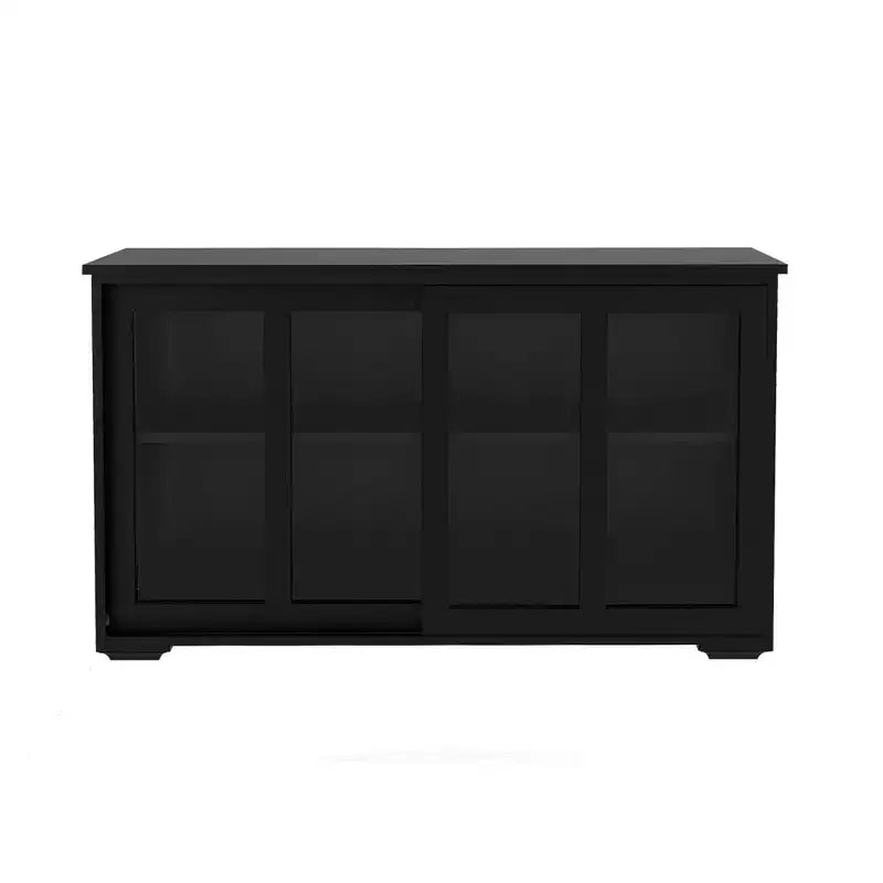 Okak Buffet Credenza con Ante in Vetro, Mobile Contenitore da Cucina, Credenza per Soggiorno e Sala da Pranzo
