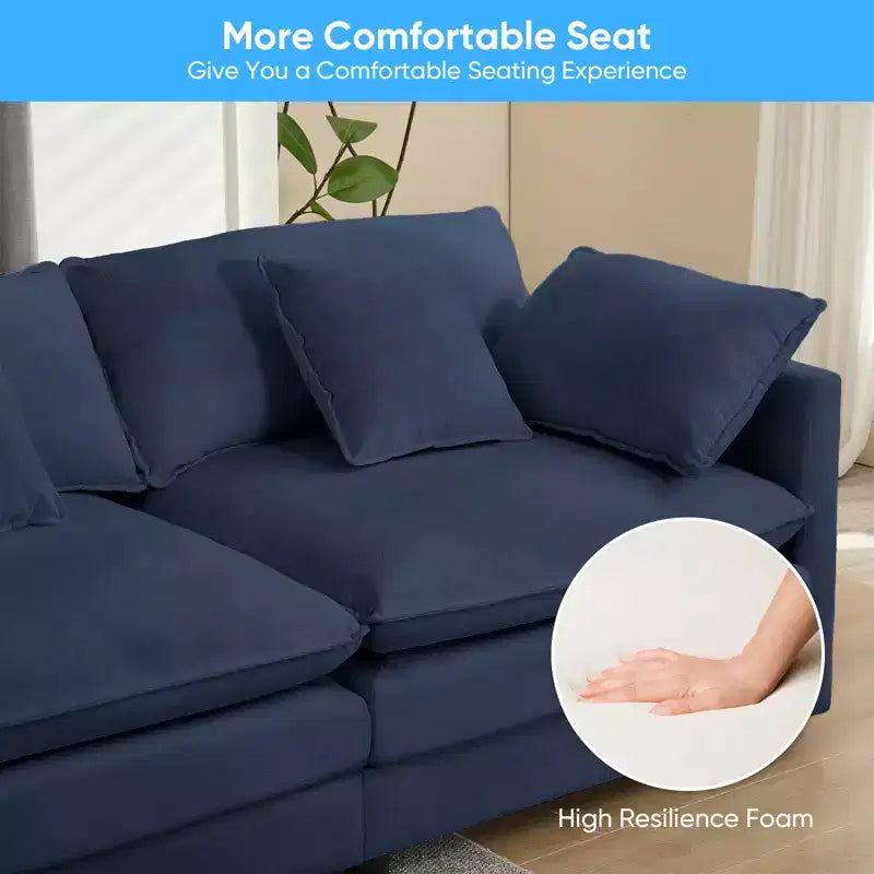 Mjkone Divano componibile a U da 217'', Divano cloud a 8 posti con pouf e cuscini, Divano letto con seduta profonda
