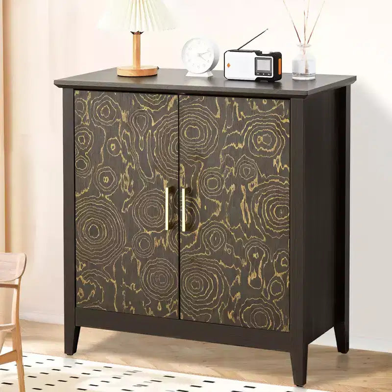 Mobiletto contenitore a 2 ante con ripiano regolabile, credenza a buffet con gambe in legno, armadietto decorativo per soggiorno, camera da letto, ingresso