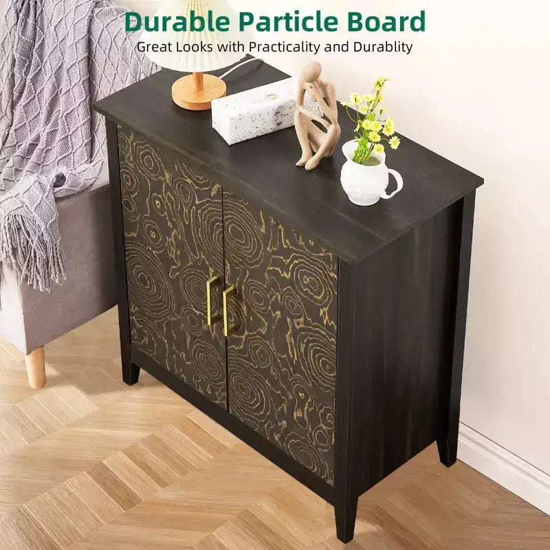 Mobiletto contenitore a 2 ante con ripiano regolabile, credenza a buffet con gambe in legno, armadietto decorativo per soggiorno, camera da letto, ingresso