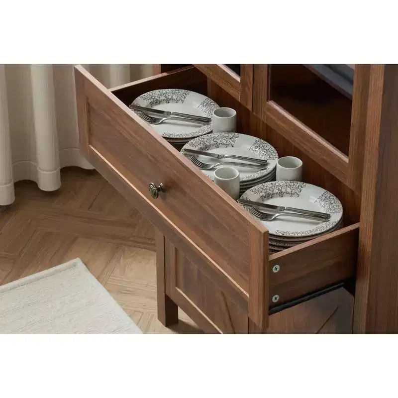 Okak Dome Mobile Dispensa da Cucina, Armadio Alto con Cassetto e 4 Ante, Credenza Versatile per Soggiorno Sala da Pranzo