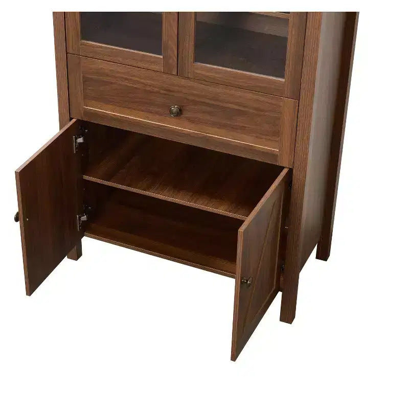Okak Dome Mobile Dispensa da Cucina, Armadio Alto con Cassetto e 4 Ante, Credenza Versatile per Soggiorno Sala da Pranzo