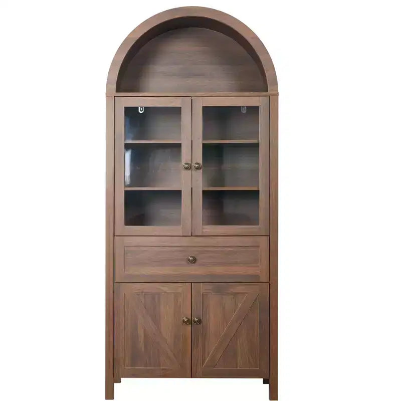 Okak Dome Mobile Dispensa da Cucina, Armadio Alto con Cassetto e 4 Ante, Credenza Versatile per Soggiorno Sala da Pranzo