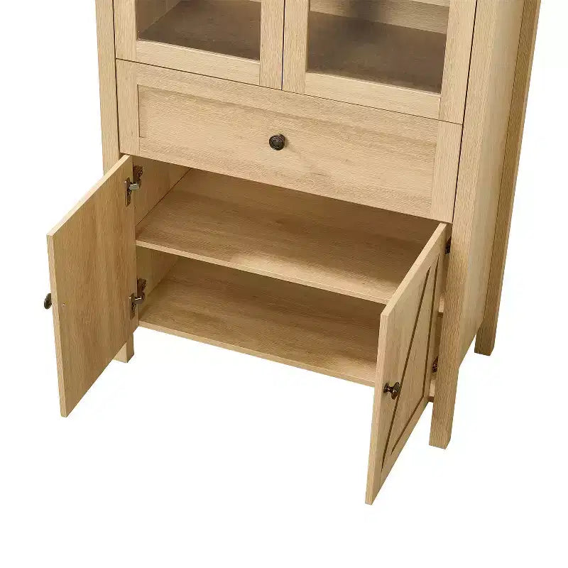 Okak Dome Mobile Dispensa da Cucina, Armadio Alto con Cassetto e 4 Ante, Credenza Versatile per Soggiorno Sala da Pranzo