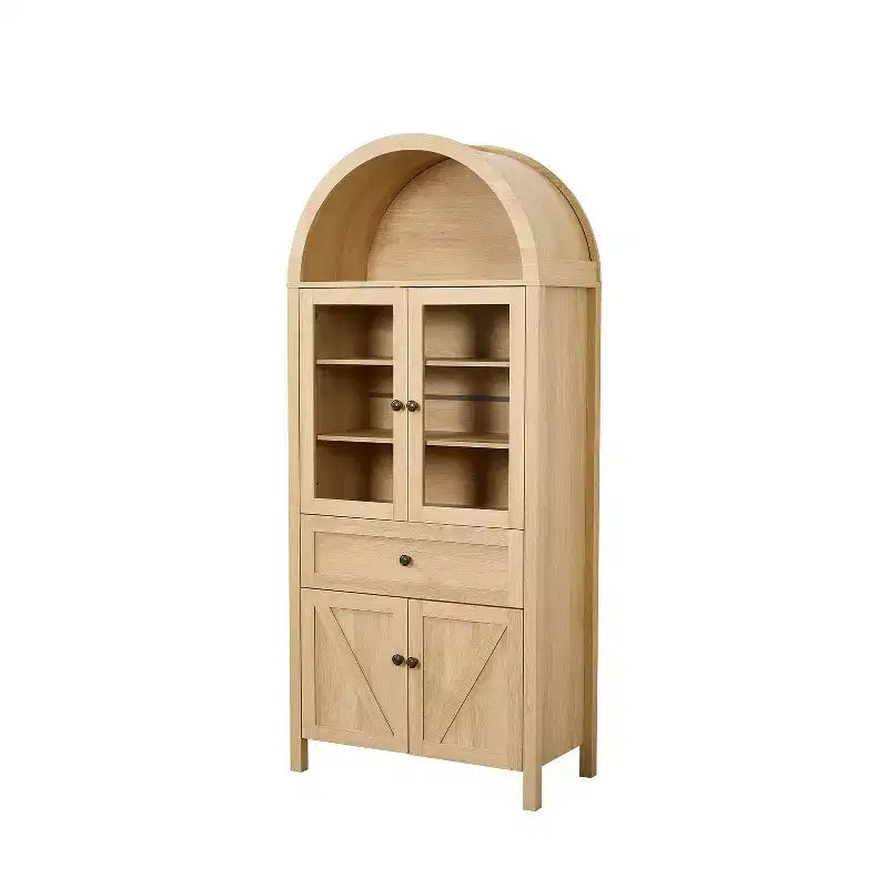 Okak Dome Mobile Dispensa da Cucina, Armadio Alto con Cassetto e 4 Ante, Credenza Versatile per Soggiorno Sala da Pranzo
