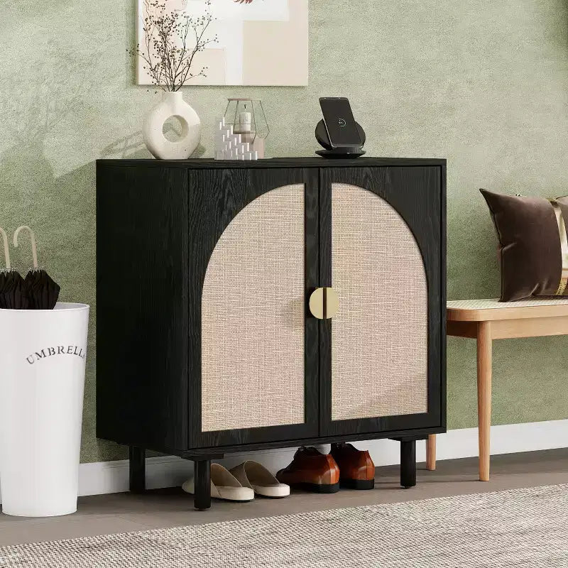 Okak Credenza in Legno, Madia Decorativa con 2 Ante e Ripiani Regolabili, Tavolo Consolle per Cucina, Soggiorno/Sala da Pranzo