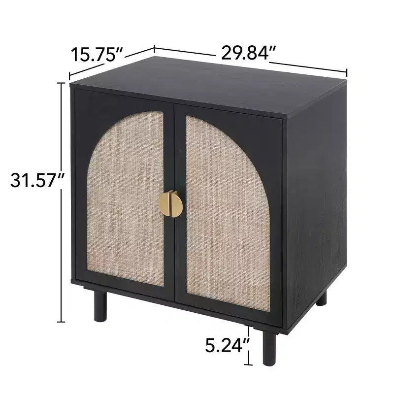 Okak Credenza in Legno, Madia Decorativa con 2 Ante e Ripiani Regolabili, Tavolo Consolle per Cucina, Soggiorno/Sala da Pranzo