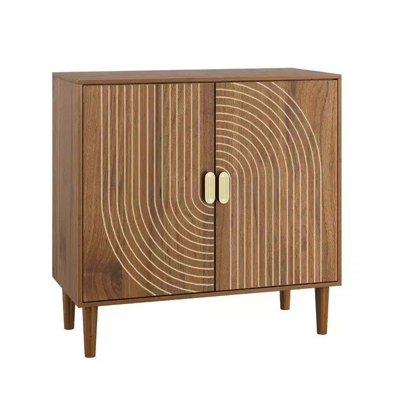 Okak Credenza in Legno, Madia Decorativa con 2 Ante e Ripiani Regolabili, Tavolo Consolle per Cucina, Soggiorno/Sala da Pranzo