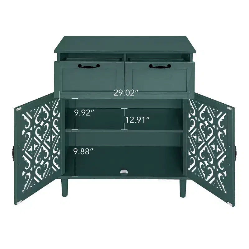 Okak Credenza in Legno, Madia Decorativa con 2 Ante e Ripiani Regolabili, Tavolo Consolle per Cucina, Soggiorno/Sala da Pranzo