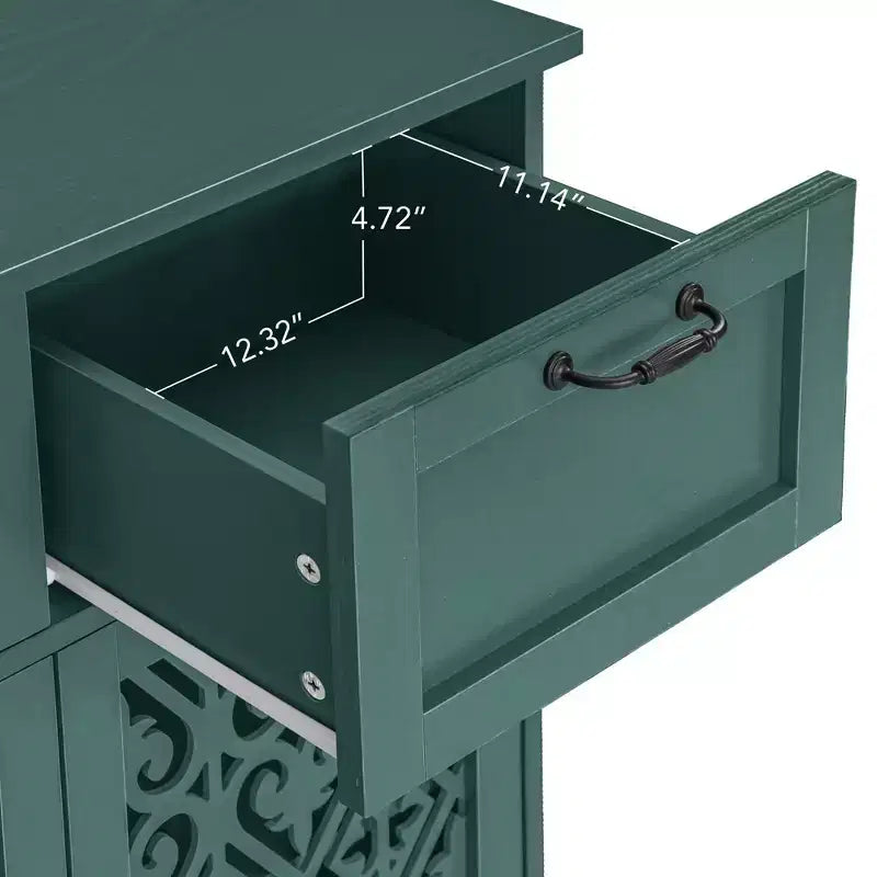 Okak Credenza in Legno, Madia Decorativa con 2 Ante e Ripiani Regolabili, Tavolo Consolle per Cucina, Soggiorno/Sala da Pranzo