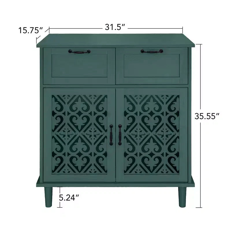 Okak Credenza in Legno, Madia Decorativa con 2 Ante e Ripiani Regolabili, Tavolo Consolle per Cucina, Soggiorno/Sala da Pranzo