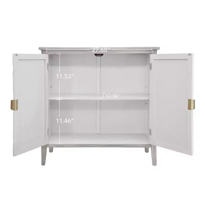 Okak Credenza in Legno, Madia Decorativa con 2 Ante e Ripiani Regolabili, Tavolo Consolle per Cucina, Soggiorno/Sala da Pranzo