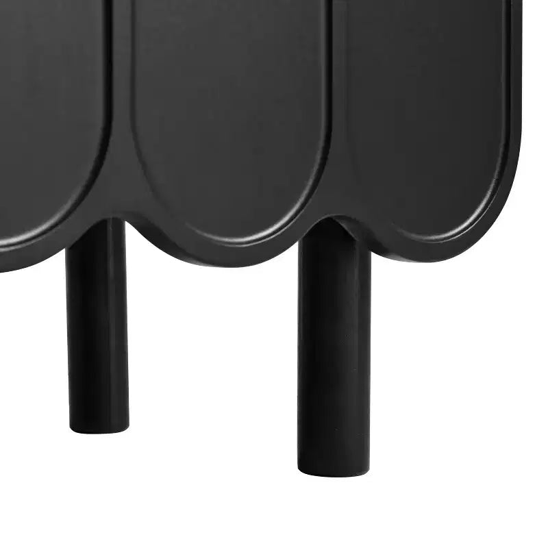 Okak Mobile Buffet Minimalista con Ante e Ripiani, con 5 Gambe in Legno Massello, Scarpiera con Ripiano Regolabile per Soggiorno Cucina