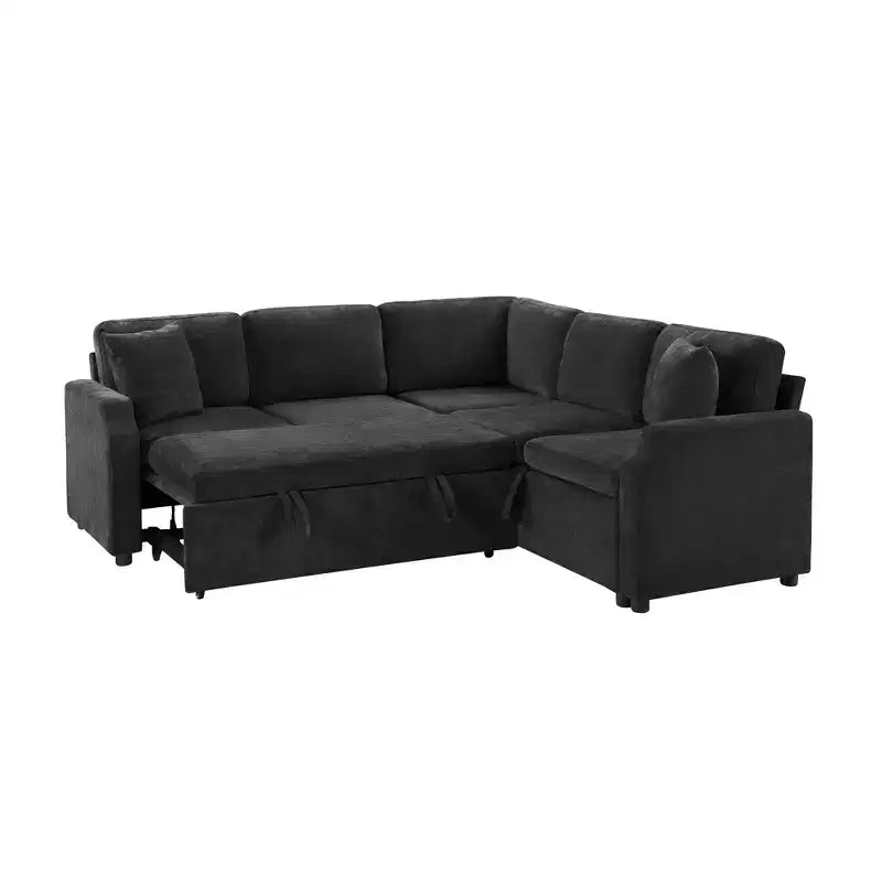 Divano Letto Sezionale a L Merax con Letto Estraibile e Contenitore Nascosto