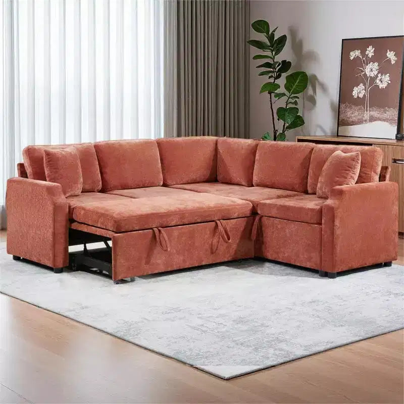 Divano Letto Sezionale a L Merax con Letto Estraibile e Contenitore Nascosto