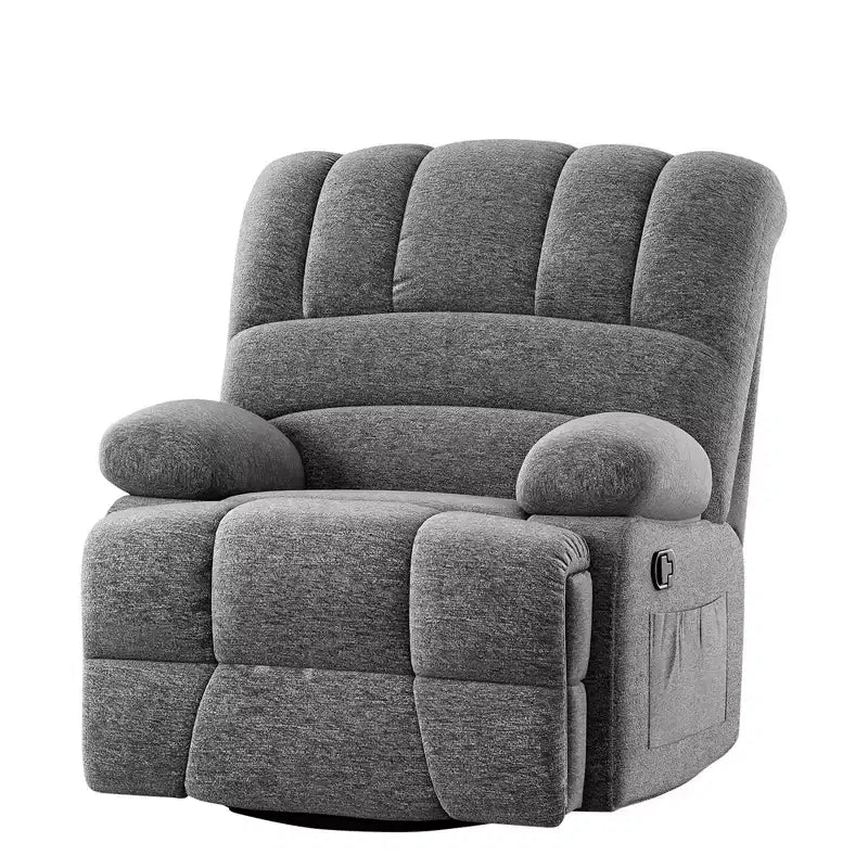 Fauteuil inclinable pivotant et basculant extra-large gris foncé MAYEERTY pour salon d'adultes