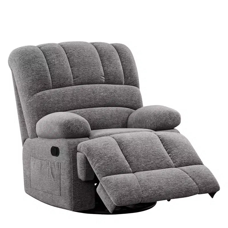 Fauteuil inclinable pivotant et basculant extra-large gris foncé MAYEERTY pour salon d'adultes