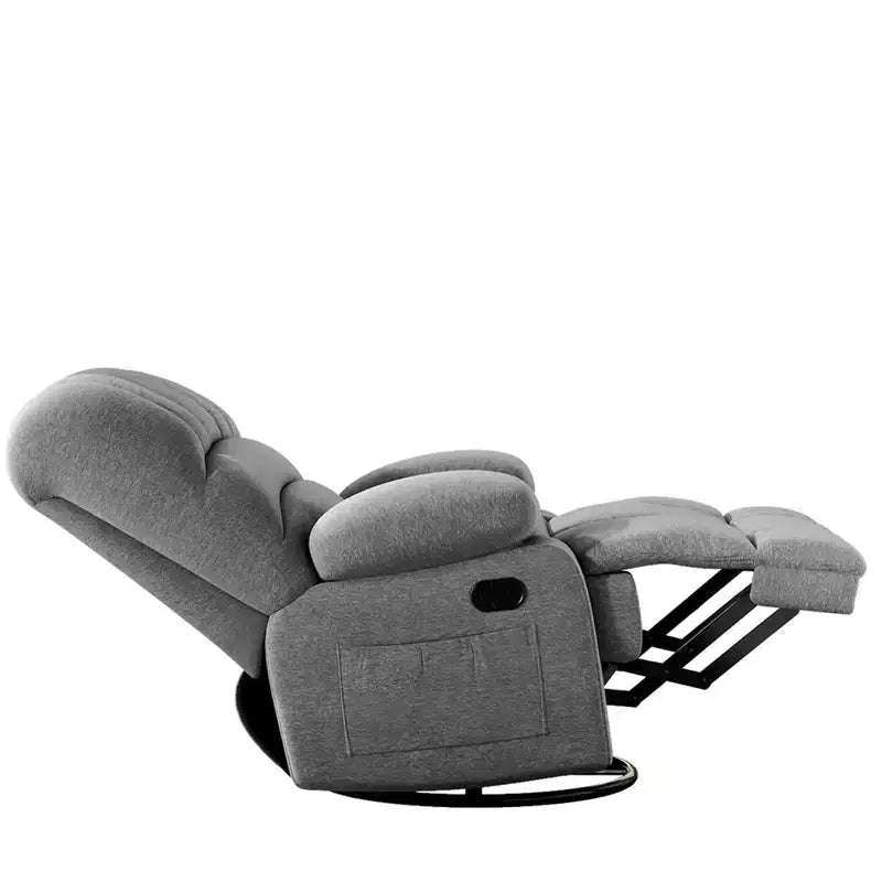 Fauteuil inclinable pivotant et basculant extra-large gris foncé MAYEERTY pour salon d'adultes