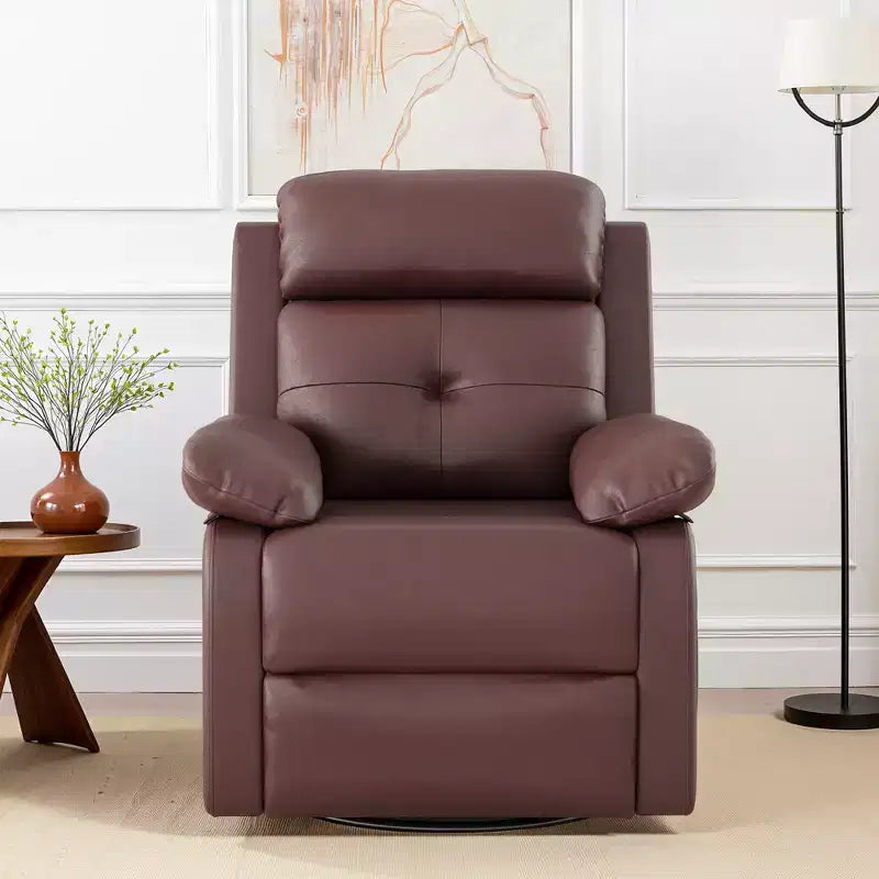 Fauteuil inclinable pivotant et à bascule petit MAYEERTY marron, design compact pour femmes, convient aux chambres et salons