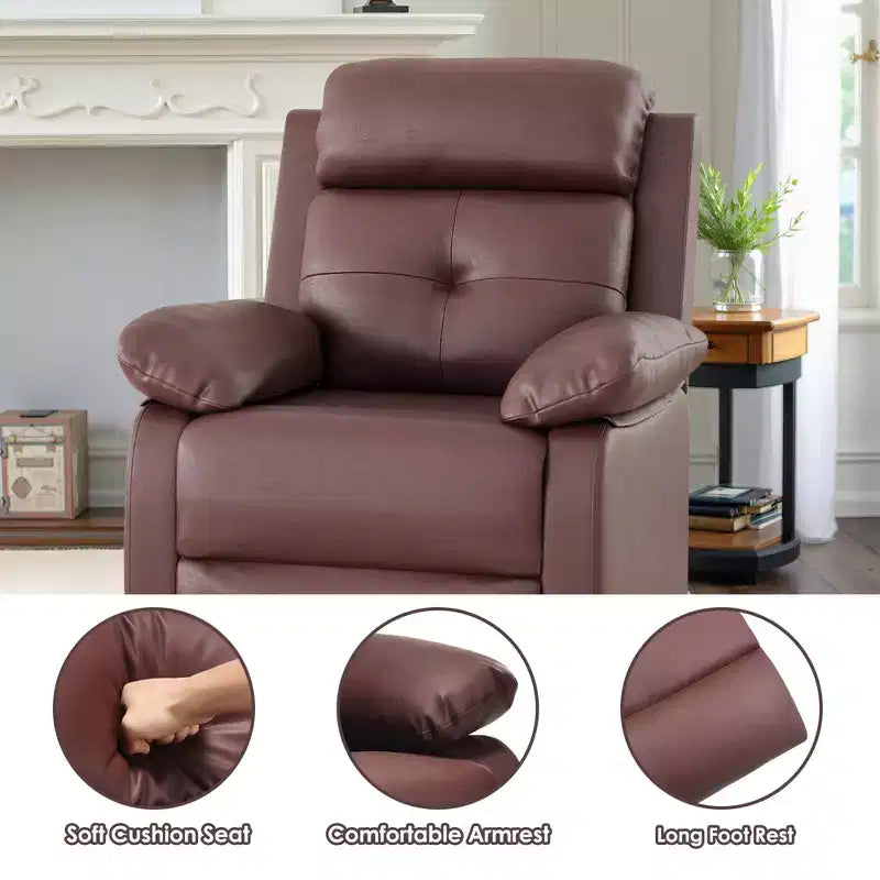 Fauteuil inclinable pivotant et à bascule petit MAYEERTY marron, design compact pour femmes, convient aux chambres et salons
