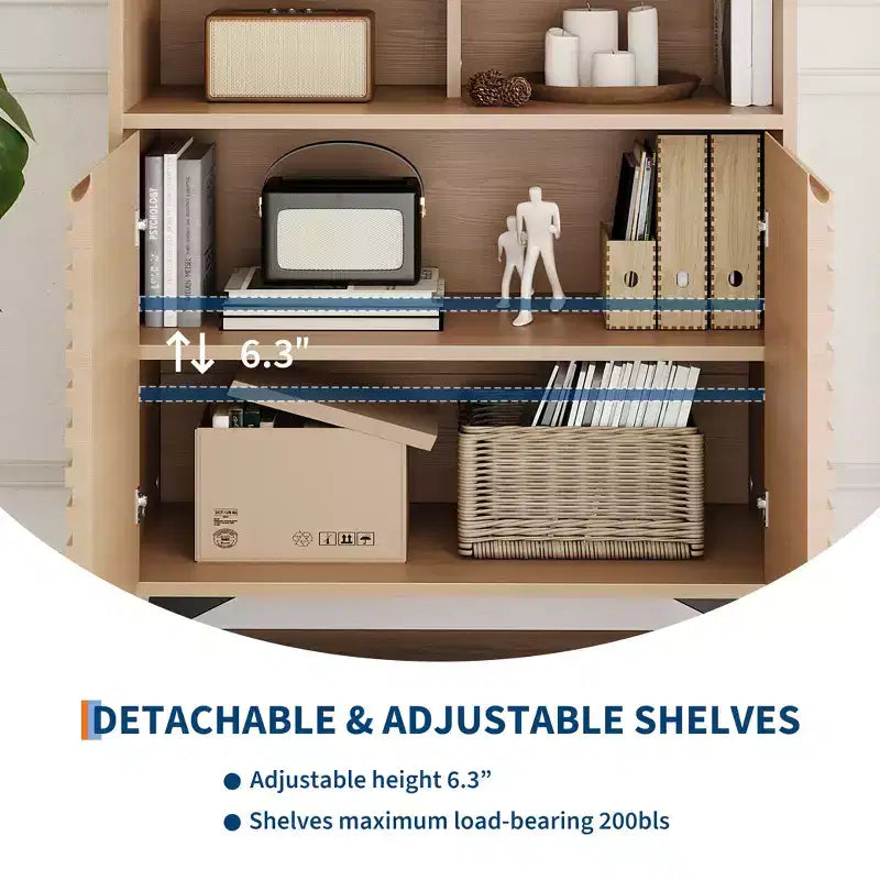 Meuble de rangement cannelé avec pieds en métal, buffet de style moderne du milieu du siècle, desserte avec rangement pour salon, couloir, entrée