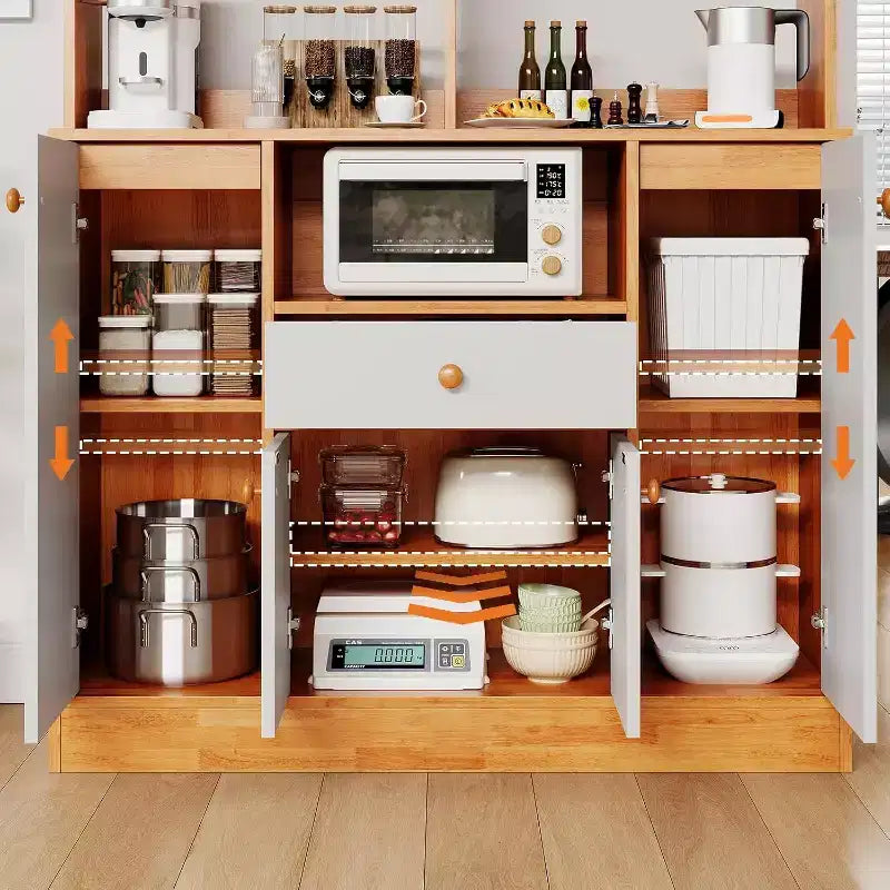 Grande mobile dispensa - Credenza indipendente con cassetti, ante e ripiano regolabile per la cucina