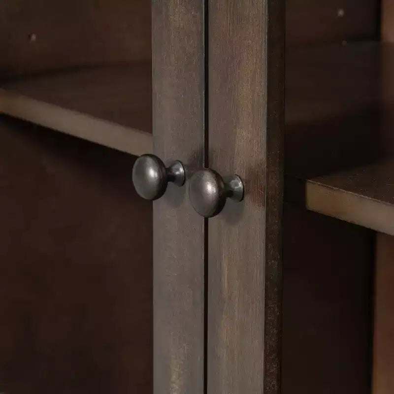 Christopher Knight Home Mirae Mobile Contenitore Vintage da 55.1" con 7 Cassetti, 2 Ante in Vetro e Ripiani Regolabili