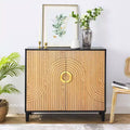 TROPOW Buffet Cabinet with Storage, Free Standing Storage Cabinet with Double Doors, Accent Cabinet with Solid Wood Feet, Sideboard Cabinet ,Black