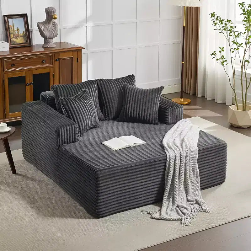 Causeuse en velours côtelé avec oreillers, Cloud Lounger pour salon et chambre à coucher, canapé-lit pliant sans assemblage, design compact peu encombrant