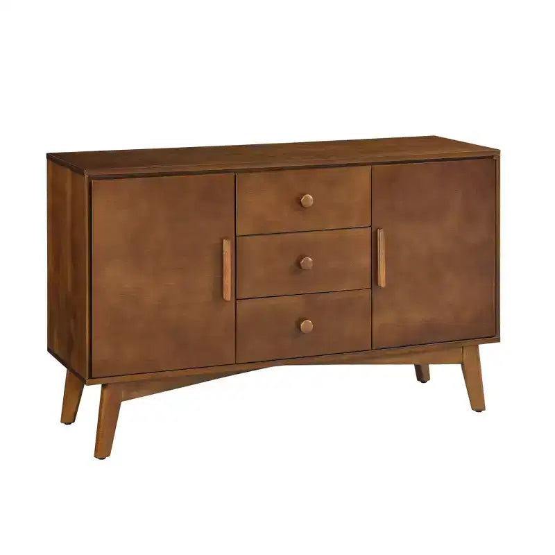 Okak 47in Credenza a Buffet con 2 Ante e 3 Cassetti, Tavolo Consolle Accent, Mobile Contenitore per Cucina, Sala da Pranzo, Soggiorno, Noce