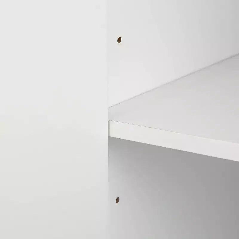 Credenza Hostack con 4 Ante, Ripiani Regolabili, Maniglie e Gambe in Metallo per Soggiorno, Bianco