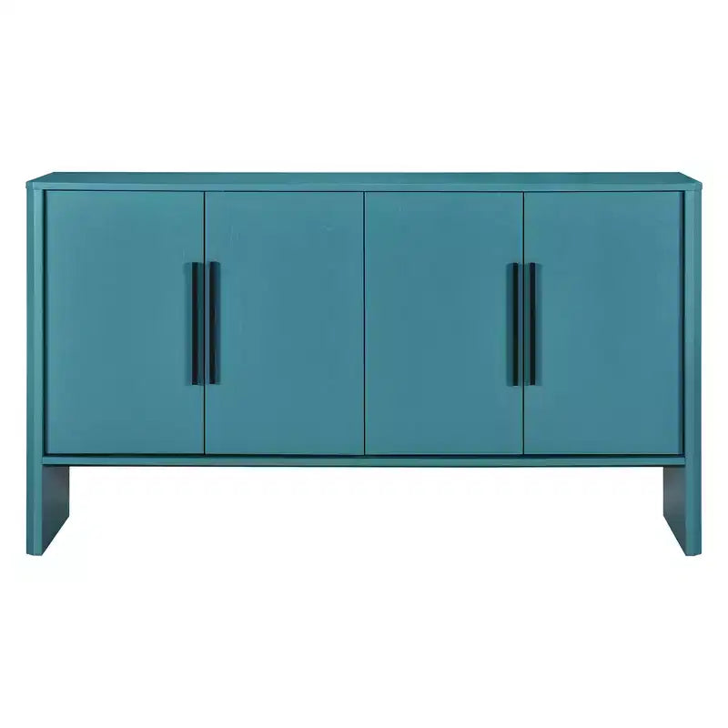 MAYEERTY Mobile Credenza Buffet con Vano Contenitore Ripiani Regolabili e Maniglie Lunghe Credenza a 4 Ante in Legno per Cucina Soggiorno