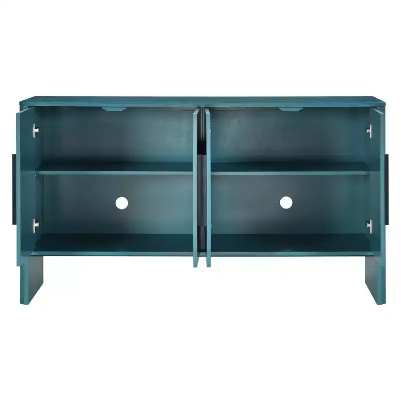 MAYEERTY Mobile Credenza Buffet con Vano Contenitore Ripiani Regolabili e Maniglie Lunghe Credenza a 4 Ante in Legno per Cucina Soggiorno