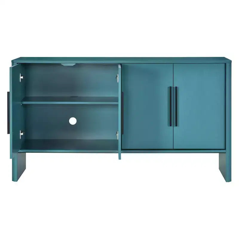 MAYEERTY Mobile Credenza Buffet con Vano Contenitore Ripiani Regolabili e Maniglie Lunghe Credenza a 4 Ante in Legno per Cucina Soggiorno