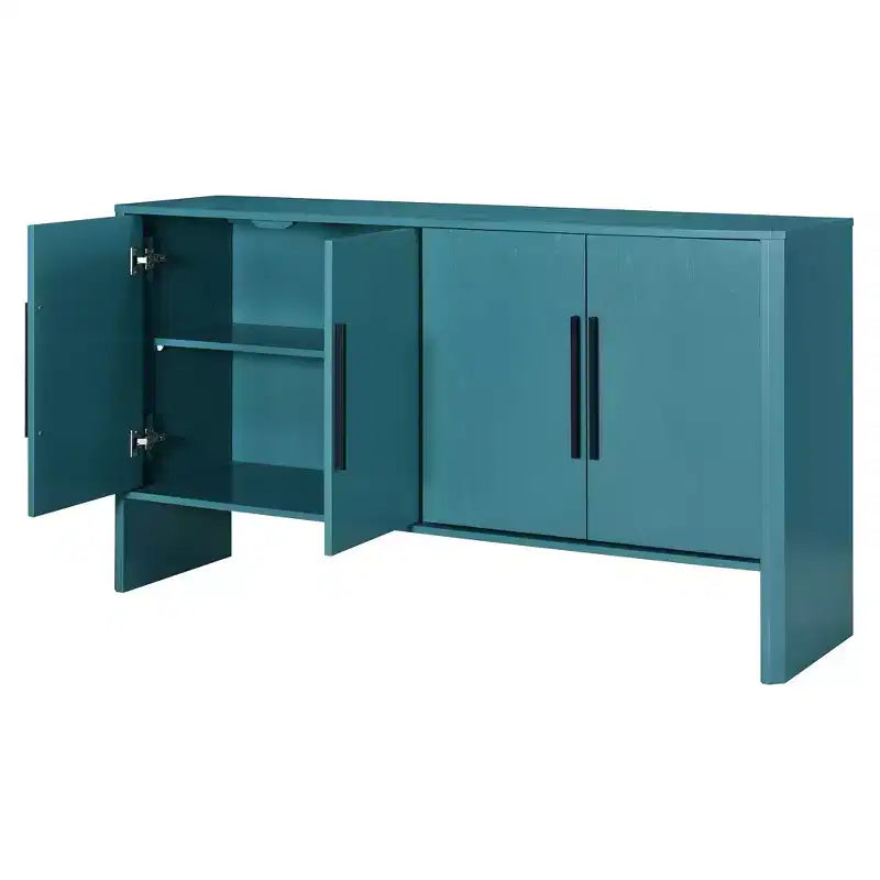 MAYEERTY Mobile Credenza Buffet con Vano Contenitore Ripiani Regolabili e Maniglie Lunghe Credenza a 4 Ante in Legno per Cucina Soggiorno