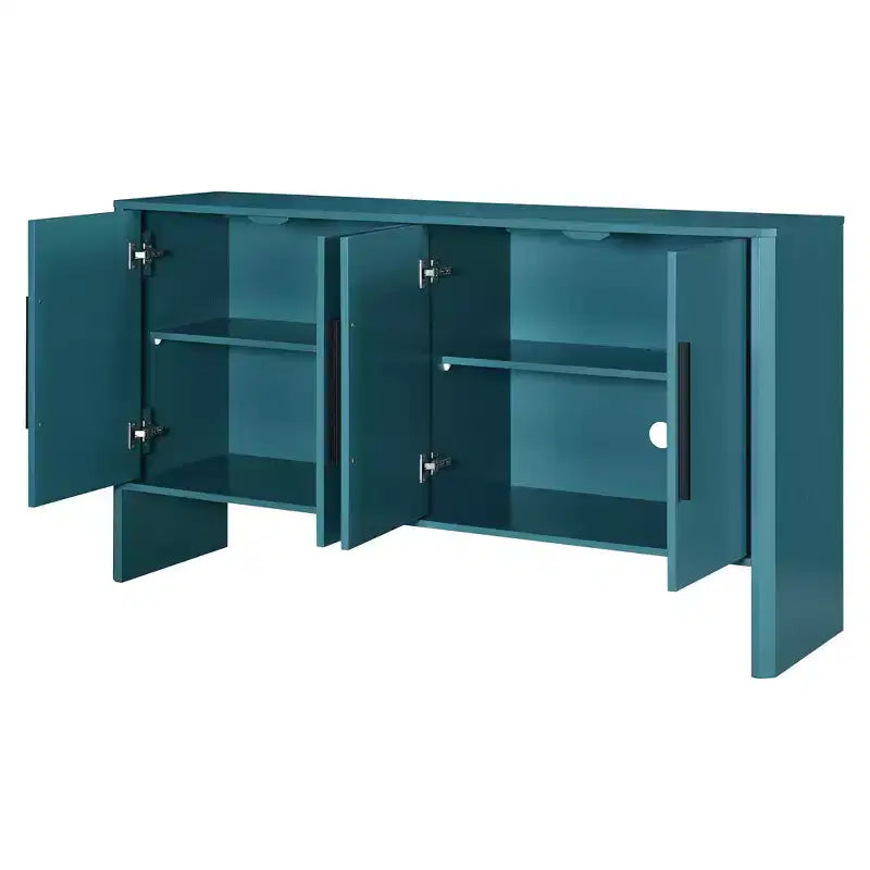 MAYEERTY Mobile Credenza Buffet con Vano Contenitore Ripiani Regolabili e Maniglie Lunghe Credenza a 4 Ante in Legno per Cucina Soggiorno