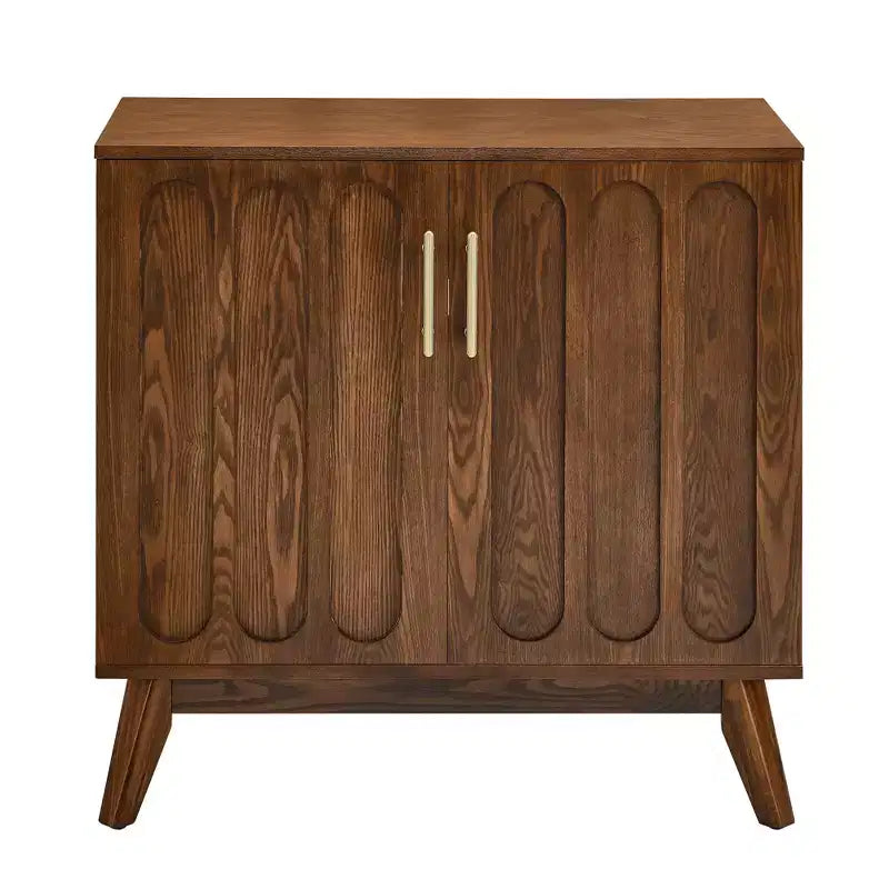 MAYEERTY Madia a Credenza Scanalata con Ripiani, Gambe in Legno Massiccio, per Soggiorno Sala da Pranzo