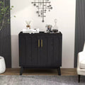 MAYEERTY Mid Century Modern Fluted Sideboard Cabinet with Adjustable Slevles Solid Wood Legs for Living Room Walmut