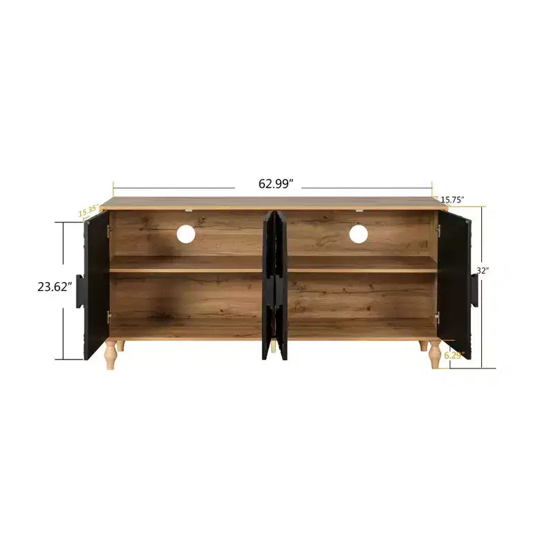 Mobile Contenitore Okak con Anta Intagliata a Fiore, Mobile Ingresso con Maniglia in Metallo, Credenza per Soggiorno