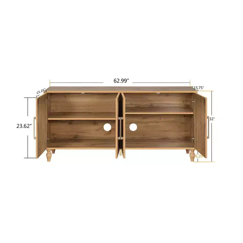 Mobile Contenitore Okak con Anta Intagliata a Fiore, Mobile Ingresso con Maniglia in Metallo, Credenza per Soggiorno